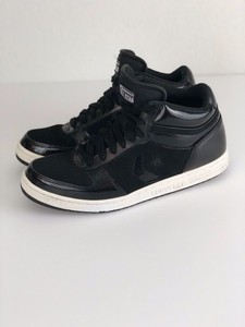 black leather converse white sole