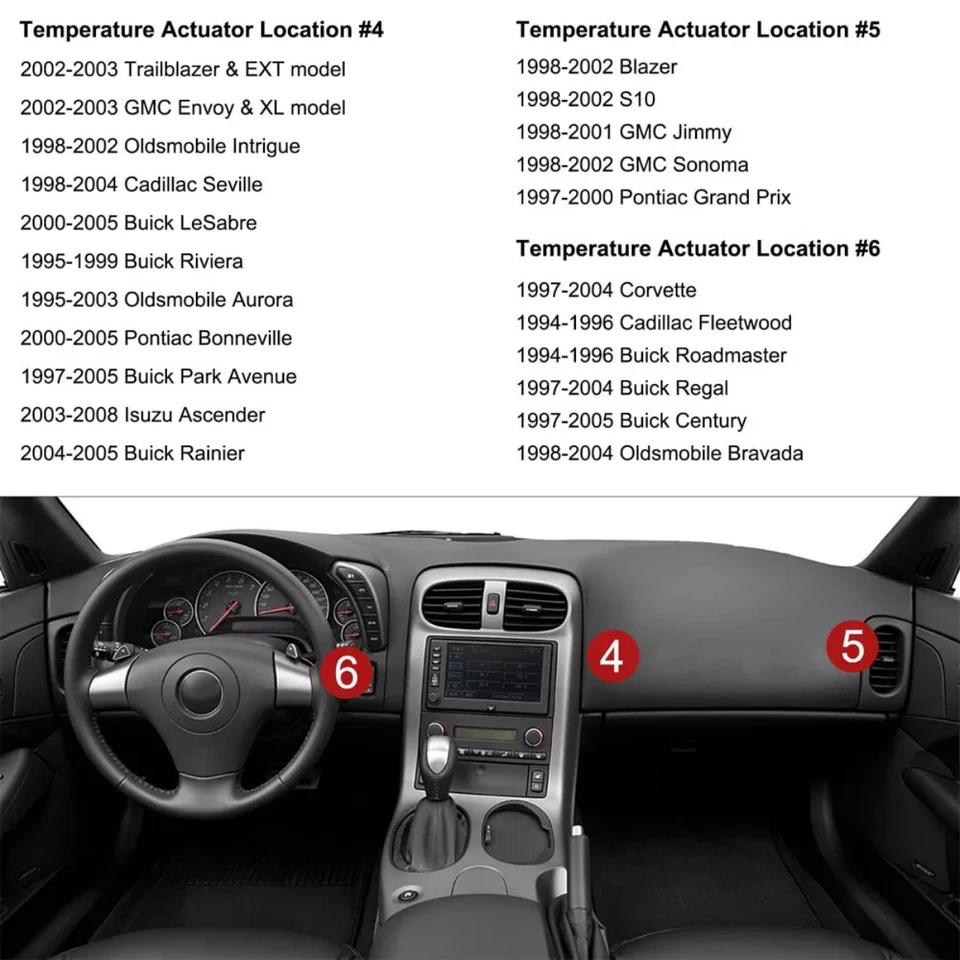 Actuador de puerta de mezcla de aire con calentador de aire de aire acondicionado 52402588 para Chevy GMC 15-72971 604-106 Foto 4 de 4