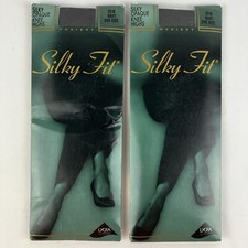 Silky Fit Opaque Knee Highs 2210 Navy One Size 2 Packs Vintage NOS Hosiery Y2K