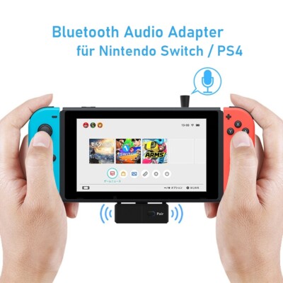Bluetooth Audio Adapter für Nintendo Switch / PS4 mit Mikrofon Vikefon 