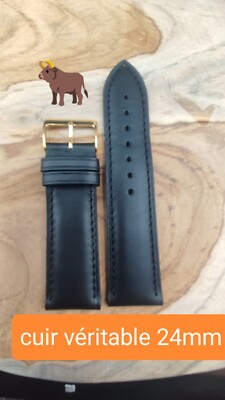 Armband 24 mm Echtleder Made in Spain schwarz 