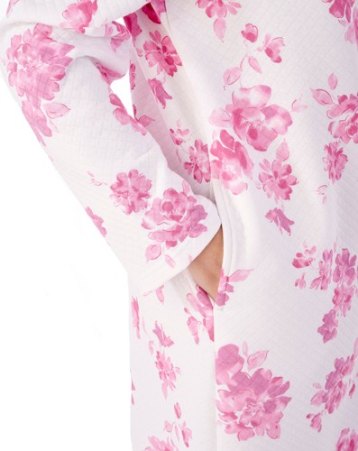 Dressing Gown Wrap Slenderella Ladies Floral Mock Quilt Bath Robe Housecoat - Picture 17 of 25