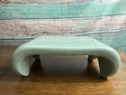 Vtg Haeger Pottery Riser Stand Green Aqua 80s