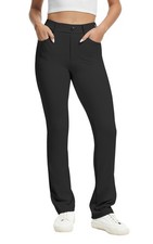 Yoga Pants Women Straight Leg Pants with Pockets High Waist Stretchy Pull On ...