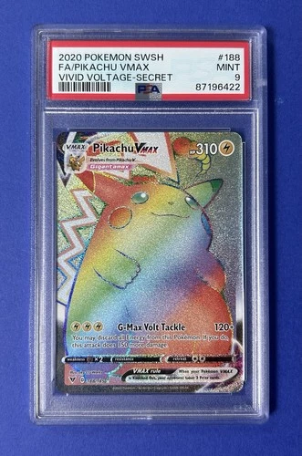 2020 Pokémon SWSH FA/Pikachu VMax Vivid Voltage -Secret #188 PSA 9 MINT