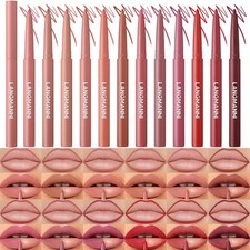 12 Colors Sculpting Matte Velvet Lip Liner Set,Smooth Creamy Texture,Waterproof