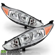 2014 2015 2016 2017 2018  Ford Fiesta Chrome Headlights Headlamps Left+Right Set