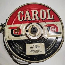 Carol Cable Company FULL Spool Pawtucket RI Union USA Collectible
