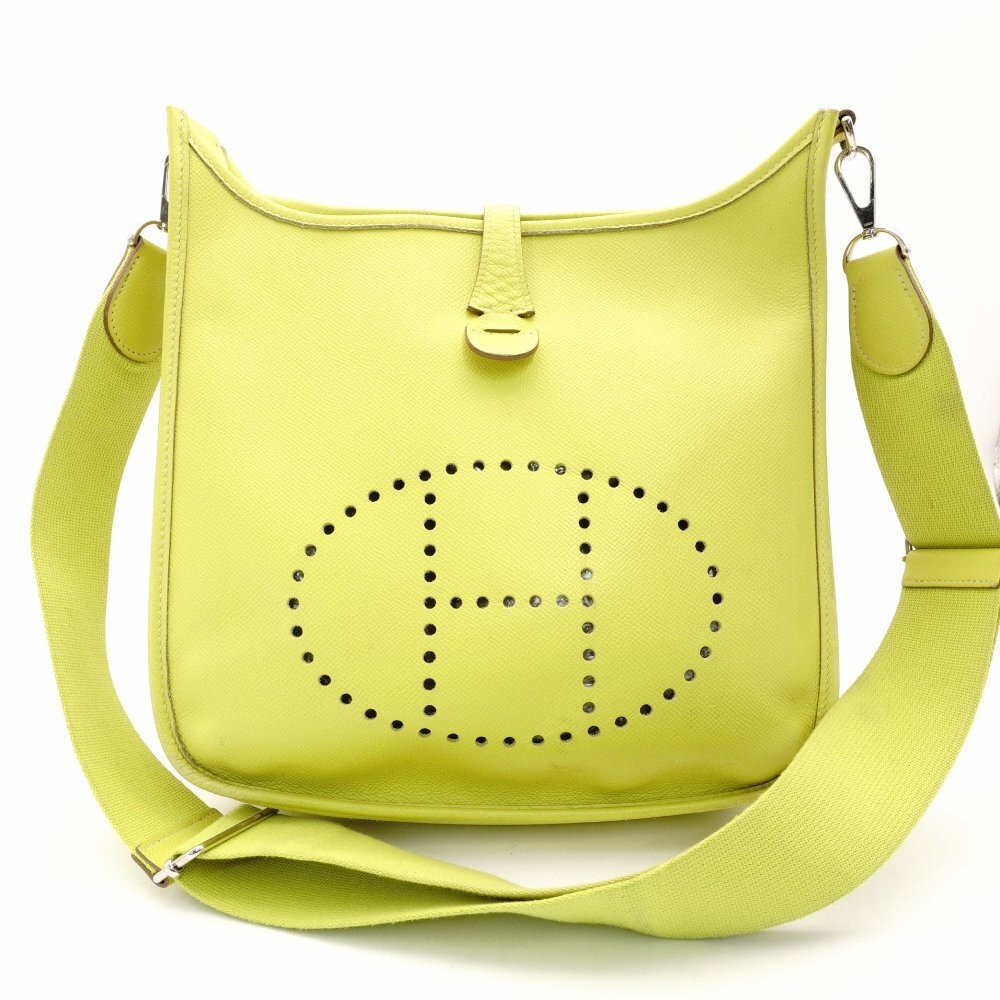 Hermes Evelyne 3 PM Yellow Epsom ShoulderBag Leather H Logo Silver Hd O Engraved