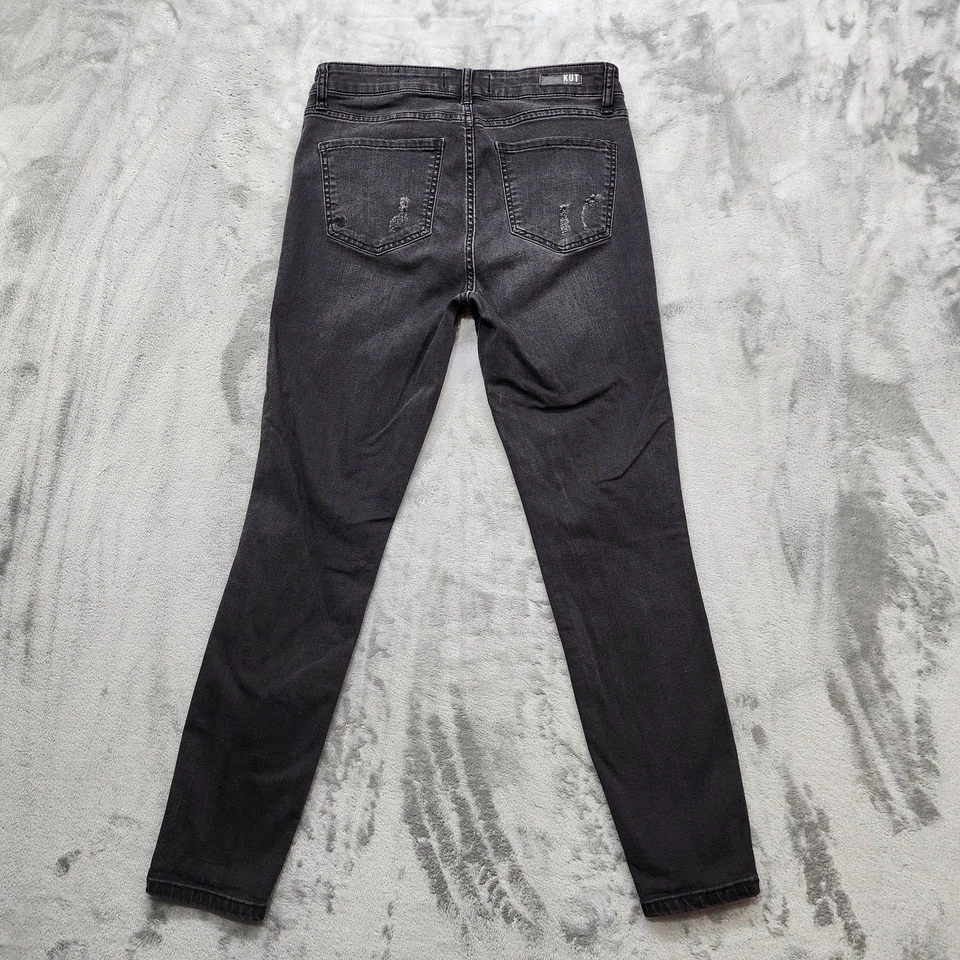 KUT from the Kloth Jeans Womens 4 Black Distressed Connie Ankle Skinny Stretch - Image 3 of 4
