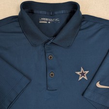 Dallas Cowboys Nike Golf Polo Mens L NFL Franchise Dry Polo Shirt - Blue