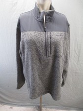 Eddie Bauer Size L Mens Gray 1/4 Zip Long Sleeve Outdoor Hiking Pull Over 975