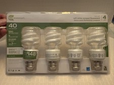 EcoSmart 40W Equivalent Soft White Spiral CFL (4-Pack) fluorescent light bulbs