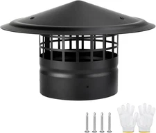 6 Inch round Chimney Cap,Cone Top Chimney Cap with Screen,Roof Rain Wood Stove P