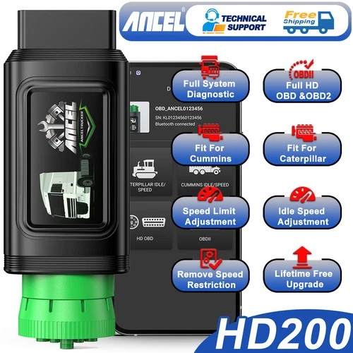 For Cummins HD OBD2 Scanner Diagnostic Scan Tool Idle Speed/Speed Limit Reset - Imagen 1 de 13