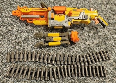 NERF 25264 N-Strike Vulcan EBF-25 Motorized Blaster w/ Tripod & Ammo Belt - READ