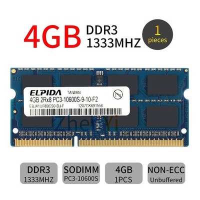 Elpida 4GB DDR3 1333MHz PC3-10600S 204Pin SODIMM Laptop Memory Notebook RAM BT