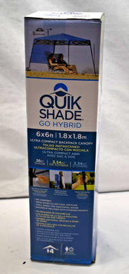 Quik Shade Go Hybrid Sun Protection Pop-Up Compact and 6' x 6' Regatta Blue