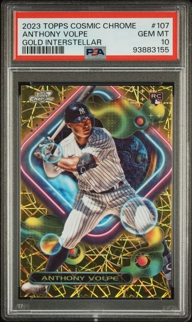 2023 Topps Cosmic Chrome #107 ANTHONY VOLPE Gold Interstellar Rookie /50 PSA 10