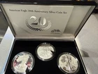 2006 AMERICAN EAGLE 20TH ANN. Silver 3 coin set. WITH U.S. MINT BOX AND COA