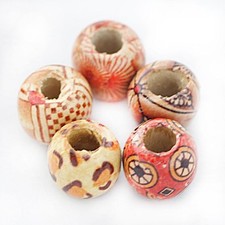 100pcs 12mm Mixed Round Wooden Beads for Jewelry Making Loose Spacer Charms