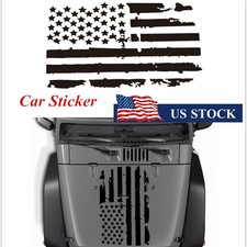 For Jeep Wrangler Hood Vinyl Sticker Usa Flag Graphic Decal Black 35x20 Diy For Jeep Wrangler Hood Vinyl Sticker Usa Flag Graphic Decal Black 35x20 Diy