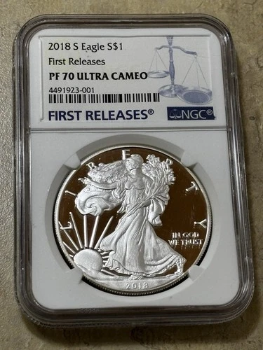 2018-S American Silver Eagle • PCGS PF70 Ultra Cameo • First Releases