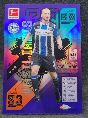Topps Match Attax Bundesliga 2021/2022 #27 Sebastian Vasiliadis Purple /299 n^W