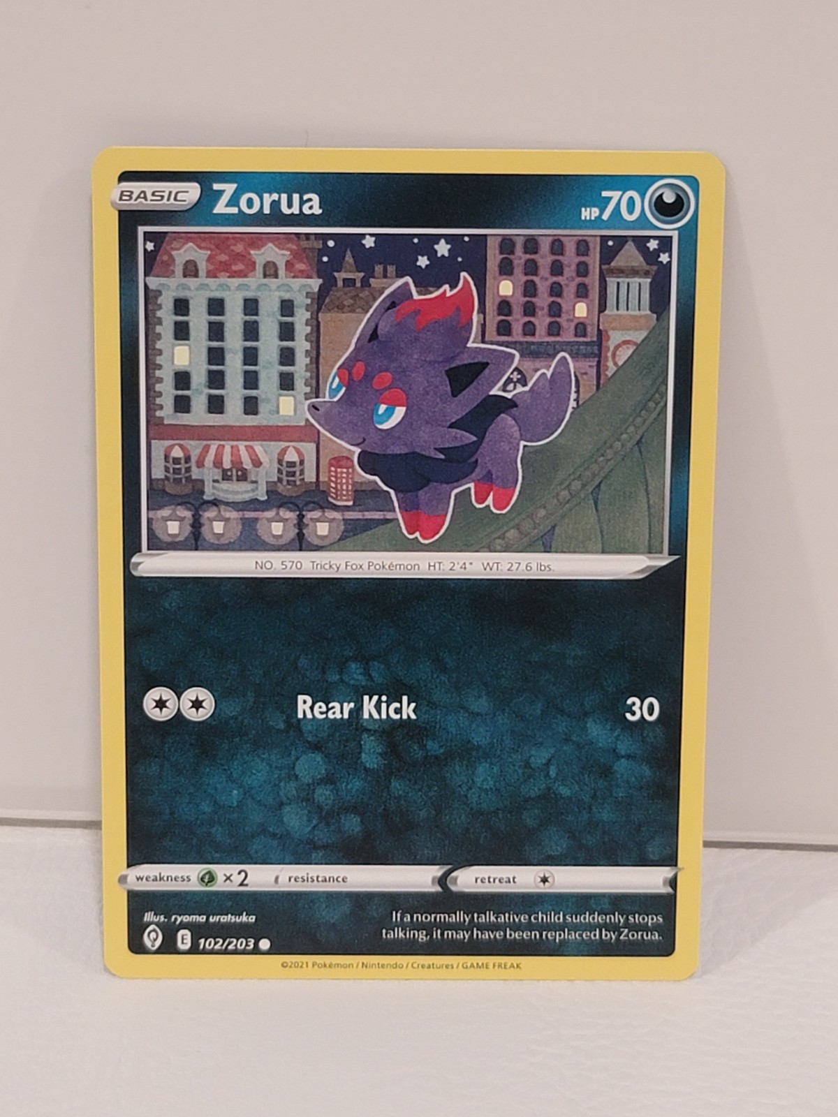 Pokemon TCG Zorua 102/203 Evolving Skies Common Card Near Mint
