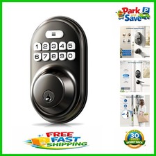 Secure Your Home with Matte Black Keypad Deadbolt - Auto-Lock Vacation Mode