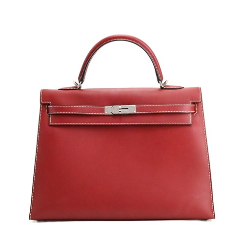 HERMES KELLY35 HANDBAG / Rouge ash unisex