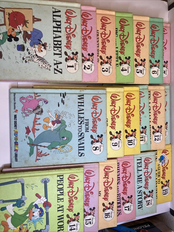 Walt Disney Fun-To-Learn Library Disney Books COMPLETE SET 1-19 Vintage 1983 - Image 2 of 3