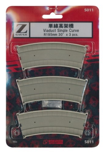 Rokuhan Spur Z S011 eingleisiges Viadukt R195 - 30 Grad 3 Stück 194684 | Zustand: New