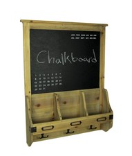 Scratch & Dent Rustic French Farmhouse Style Wood Chalkboard Mail Organizer