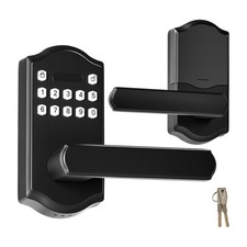 Keypad Door Lock w/ Lever: Custom Codes, Backup Keys, Weatherproof