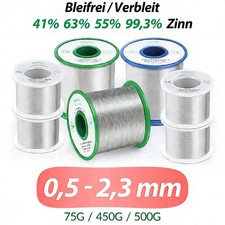 0.5-2.3 mm Lötzinn Lötdraht mit Flussmittel - Bleifrei oder Verbleit 75/450/500g