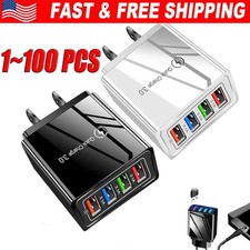 US 4 Port Fast Quick Charge QC 3.0 USB Hub Wall Home Charger Power Adapter Lot