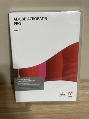 Adobe Acrobat 9 Pro for MAC Used Still Has Serial Number Code