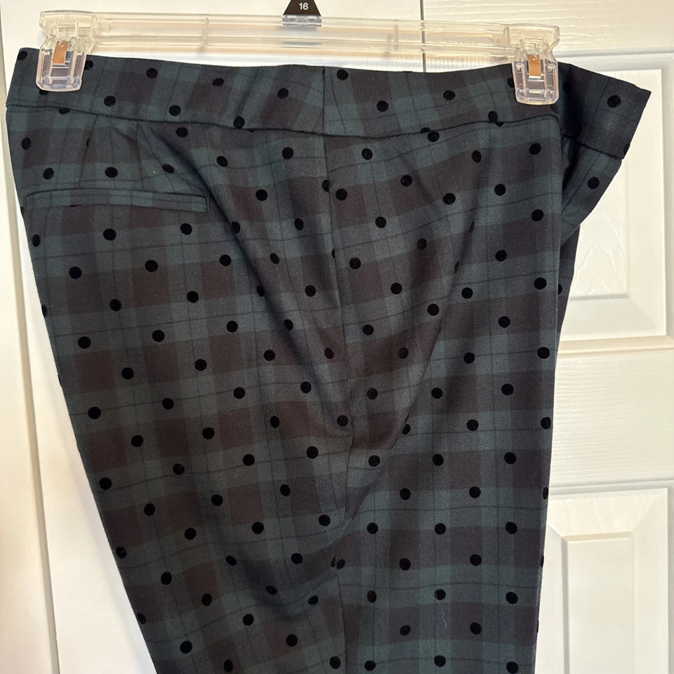 Talbots Pants Womens Plus 20W Black Watch Tartan Plaid Wool Blend Polka Dot NWT - Image 3 of 4