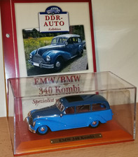 Top Rarität Atlas EMW/BMW 340 Kombi  blau 1:43 mit Datenblatt in PC Vitrine.