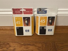 Lot Of 2 Genuine HP 51645A 45 Ink Printer Cartridge Black New Expired 2002