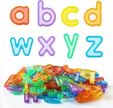 78 Pcs Translucent Letters and Numbers   Plastic Alphabet Letters for Kids   ...