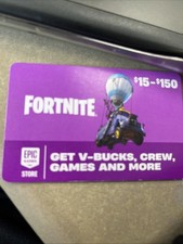 Fortnite Giftcard with Vbucks, Crew, Items, 15- 150