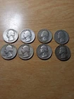 Lot of 8  90% Silver Washington Quarters 1932–1964 Junk Silver - dates listed