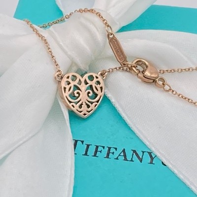 Tiffany & Co. Heart Enchant Rubedo Necklace Pendant 16'' Metal 2.1ｇ