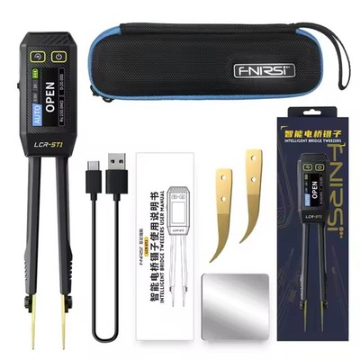 FNIRSI LCR-ST1 Mini Smart Tweezer LCR SMD ESR Tester Ohm Capacitance Diode Meter