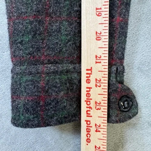 Johnson Woolen Mills Adirondack Plaid Wool Jacket Gray Red Green 10115 Large image 11