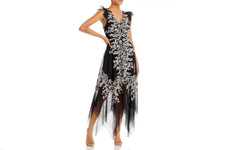 BCBGMAXAZRIA Embroidered Tulle Gown MSRP 428