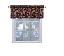 Pine Creek Lodge Tapestry Window Valance,Modern Rustic Woven Pattern 54"x16"-NEW
