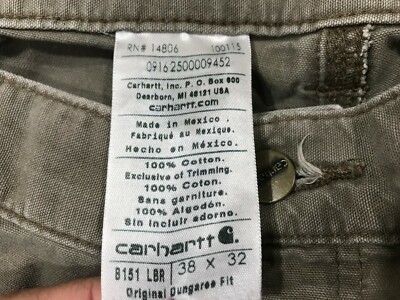 MENS 38 x 32 - Carhartt B151 Canvas Loose Fit Work Pants | eBay MENS 38 x 32 - Carhartt B151 Canvas Loose Fit Work Pants | eBay